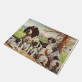 springer spaniel moeder en puppies deurmat (Schuin)
