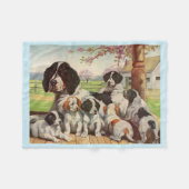 springer spaniel moeder en puppies fleece deken (Voorkant (Horizontaal))