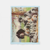 springer spaniel moeder en puppies fleece deken (Voorkant)