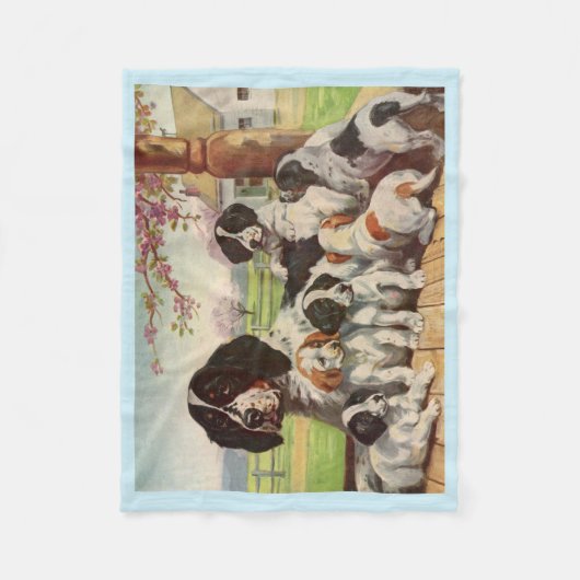 springer spaniel moeder en puppies fleece deken (Voorkant)