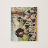 springer spaniel moeder en puppies legpuzzel (Verticaal)