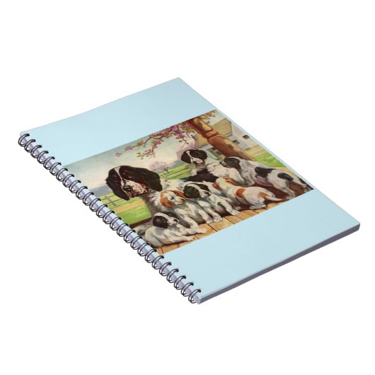 springer spaniel moeder en puppies notitieboek (Rechterzijde)