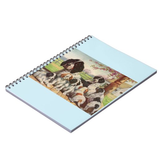 springer spaniel moeder en puppies notitieboek (Linkerzijde)