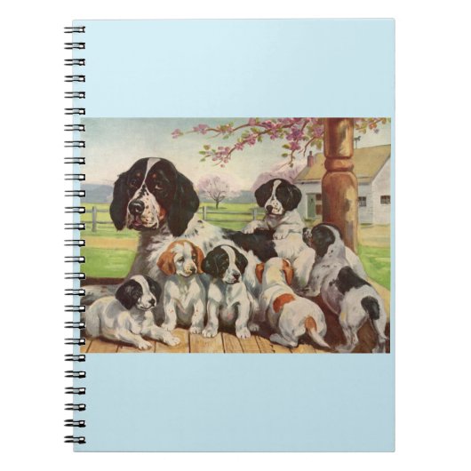 springer spaniel moeder en puppies notitieboek (Voorkant)