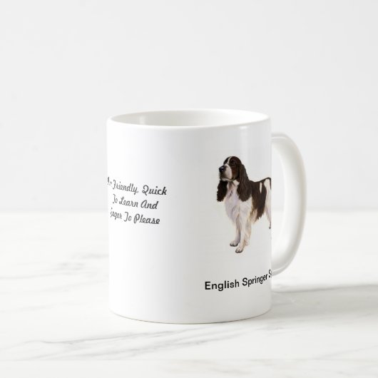 Springer Spaniel-Mok - met twee afbeeldingen en ee Koffiemok (Voorkant rechts)
