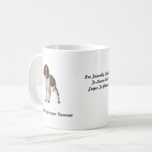 Springer Spaniel-Mok - met twee afbeeldingen en ee Koffiemok (Voorkant links)