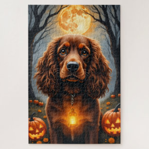 Springer Spaniel Oogstmaan Halloween Portret A Legpuzzel