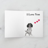 Springer Spaniel Portret Valentijn's Day Feestdagen Kaart (Binnen)