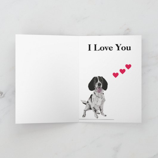 Springer Spaniel Portret Valentijn's Day Feestdagen Kaart (Binnen)