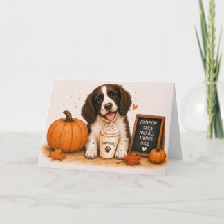 Springer Spaniel Pumpkin Spice Kaart