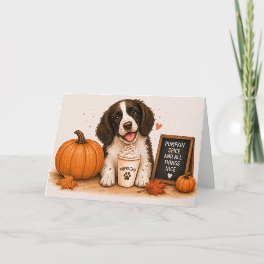 Springer Spaniel Pumpkin Spice Kaart (Voorkant)