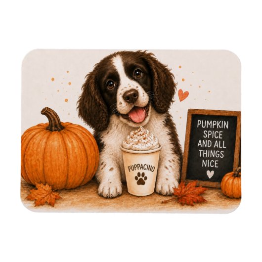 Springer Spaniel Pumpkin Spice Magneet (Horizontaal)