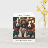 Springer Spaniel Puppies Kerst Kaart (Gele Bloem)