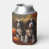 Springer Spaniel Puppy Herfst Delight Pompoen Blikjeskoeler (Blikje Voorkant)