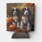 Springer Spaniel Puppy Herfst Delight Pompoen Blikjeskoeler (Voorkant)