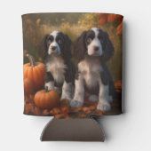 Springer Spaniel Puppy Herfst Delight Pompoen Blikjeskoeler (Achterkant)