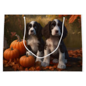 Springer Spaniel Puppy Herfst Delight Pompoen Groot Cadeauzakje (Voorkant)