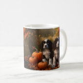Springer Spaniel Puppy Herfst Delight Pompoen Koffiemok (Voorkant rechts)