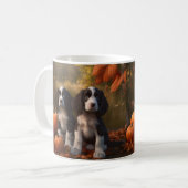 Springer Spaniel Puppy Herfst Delight Pompoen Koffiemok (Voorkant links)