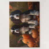 Springer Spaniel Puppy Herfst Delight Pompoen Legpuzzel (Verticaal)