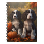 Springer Spaniel Puppy Herfst Delight Pompoen Notitieboek (Voorkant)
