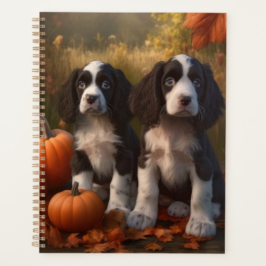 Springer Spaniel Puppy Herfst Delight Pompoen Planner (Voorkant)