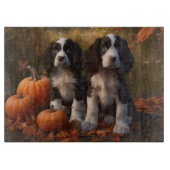 Springer Spaniel Puppy Herfst Delight Pompoen Snijplank (Voorkant)