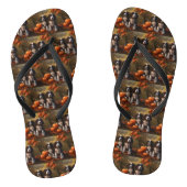 Springer Spaniel Puppy Herfst Delight Pompoen Teenslippers (Voetbed)