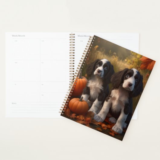 Springer Spaniel Puppy Herfst Plezier Pompoen Planner (Display)