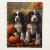Springer Spaniel Puppy Herfst Plezier Pompoen Planner (Voorkant)