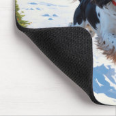 Springer Spaniel Rent Snow met Kerstmuts Muismat (Hoek)