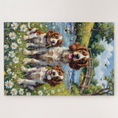 Springer Spaniel Riverside Daisy Kunst Legpuzzel (Horizontaal)