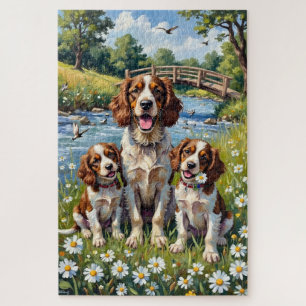 Springer Spaniel Riverside Daisy Kunst Legpuzzel