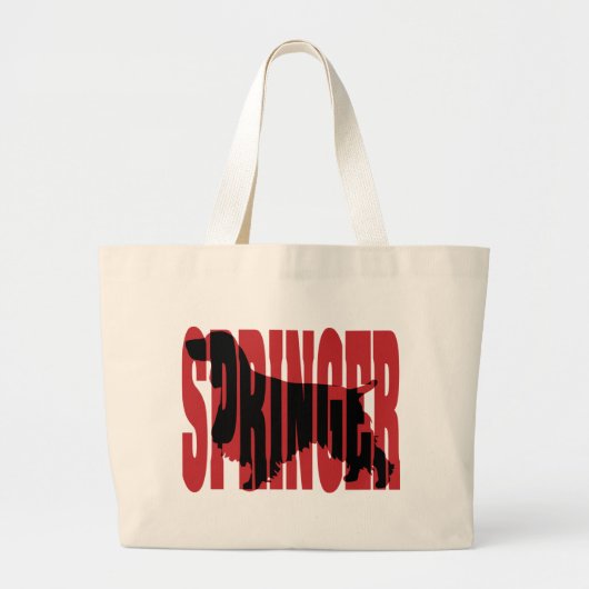 Springer Spaniel-silhouet Grote Tote Bag (Voorkant)