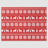 Springer Spaniel Silhouettes kerstpatroonrood Tissuepapier (Voorkant)