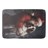 Springer Spaniel Sinterklaas Feestelijke Kerstmis Badmat (Voorkant)