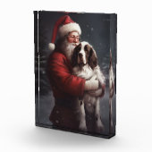 Springer Spaniel Sinterklaas Feestelijke Kerstmis Fotoblokken (Rechts)