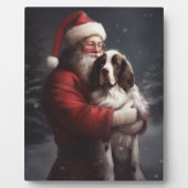 Springer Spaniel Sinterklaas Feestelijke Kerstmis Fotoplaat (Voorkant)