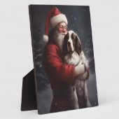 Springer Spaniel Sinterklaas Feestelijke Kerstmis Fotoplaat (Zijkant)