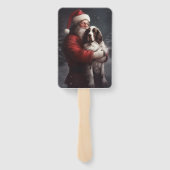 Springer Spaniel Sinterklaas Feestelijke Kerstmis Handwaaier (Achterkant)