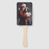 Springer Spaniel Sinterklaas Feestelijke Kerstmis Handwaaier (Voorkant)