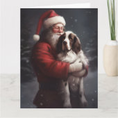 Springer Spaniel Sinterklaas Feestelijke Kerstmis Kaart (Voorkant)