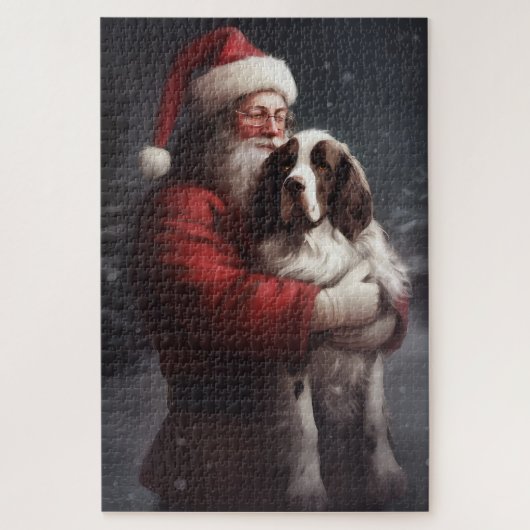 Springer Spaniel Sinterklaas Feestelijke Kerstmis Legpuzzel (Verticaal)
