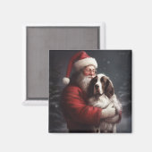 Springer Spaniel Sinterklaas Feestelijke Kerstmis Magneet (Voorkant / Achterkant)