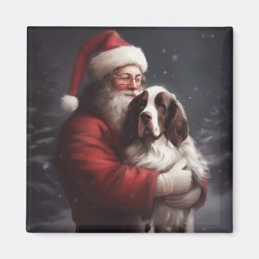 Springer Spaniel Sinterklaas Feestelijke Kerstmis Magneet (Voorkant)