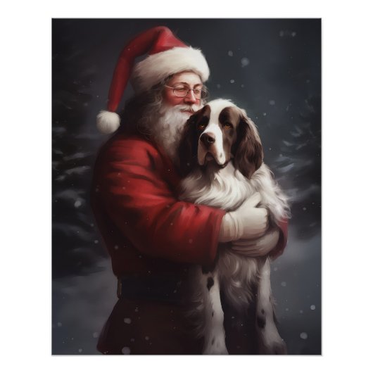 Springer Spaniel Sinterklaas Feestelijke Kerstmis Perfect Poster (Voorkant)