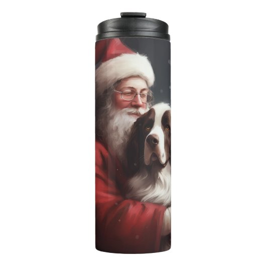Springer Spaniel Sinterklaas Feestelijke Kerstmis Thermosbeker (Voorkant)