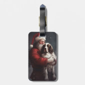 Springer Spaniel Sinterklaas Festive Kerstmis Bagagelabel (Achterkant verticaal)