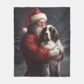 Springer Spaniel Sinterklaas Festive Kerstmis Fleece Deken (Voorkant)