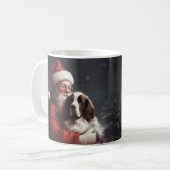 Springer Spaniel Sinterklaas Festive Kerstmis Koffiemok (Voorkant links)